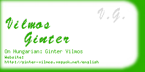 vilmos ginter business card